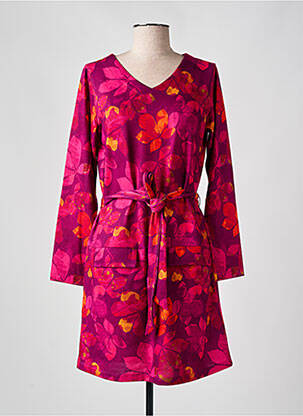 Robe courte manches longues manches longues rose AGATHE & LOUISE femme
