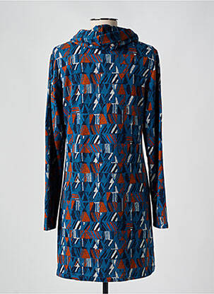 Robe courte manches longues manches longues bleu LILY & ME femme