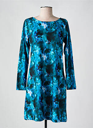 Robe courte manches longues manches longues bleu AGATHE & LOUISE femme