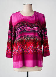 T-shirt imprimé fantaisie manches 3/4 violet BRANDTEX femme