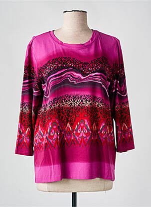 T-shirt imprimé fantaisie manches 3/4 violet BRANDTEX femme