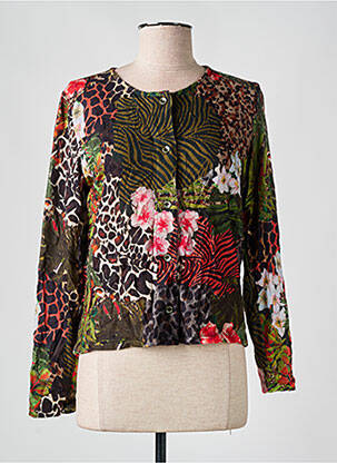 Gilet manches longues vert MALOKA pour femme