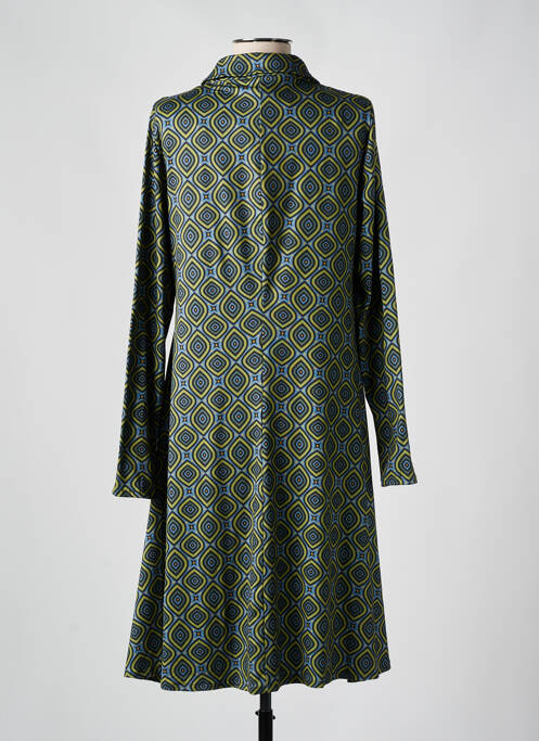 Robe mi-longue imprimé fantaisie manches longues vert AN II VITO femme