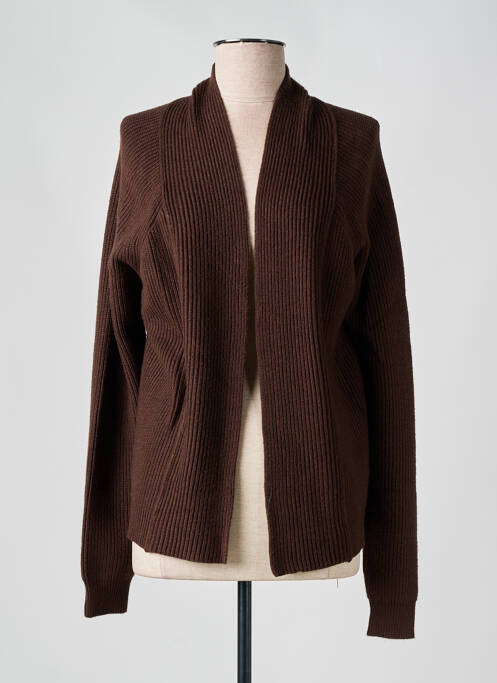 Gilet manches longues marron YEST pour femme