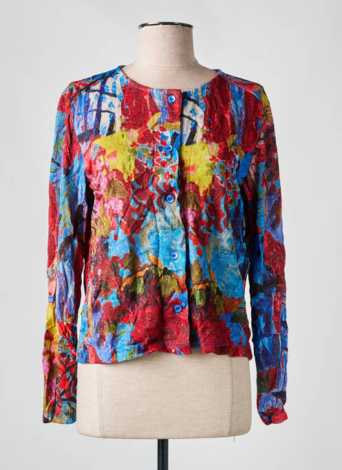 Gilet manches longues rouge MALOKA pour femme