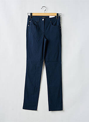 Pantalon slim tissage popeline taille normale bleu BRANDTEX femme
