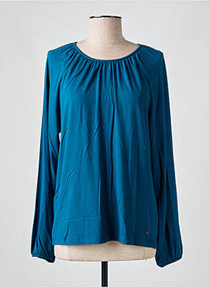 Blouse col rond manches longues bleu TRANQUILLO femme
