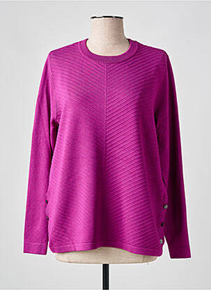 Pull coupe droite manches longues violet BRANDTEX femme