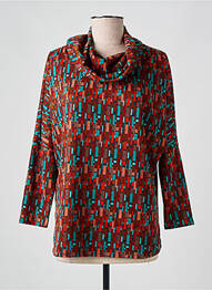 Pull stretch manches longues orange LINGAM femme