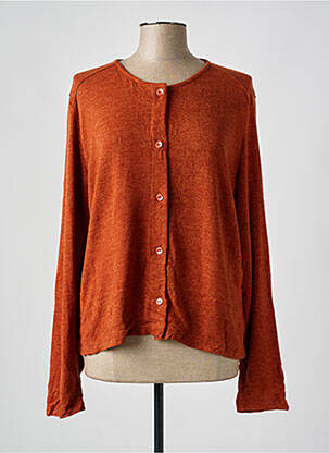 Gilet manches longues orange MALOKA pour femme