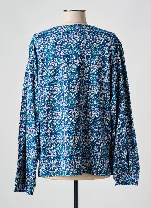 Blouse imprimé fantaisie manches longues bleu TRANQUILLO femme