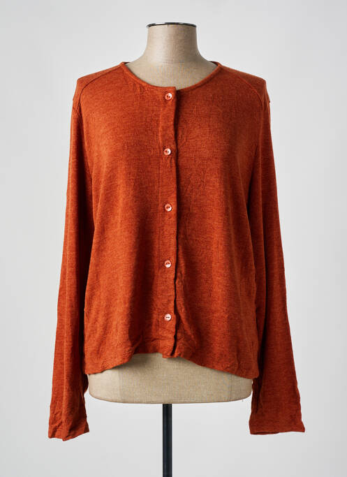 Gilet manches longues stretch orange MALOKA femme