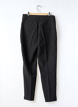 Pantalon droit fermeture zippée sous rabat avec crochet noir ONLY femme