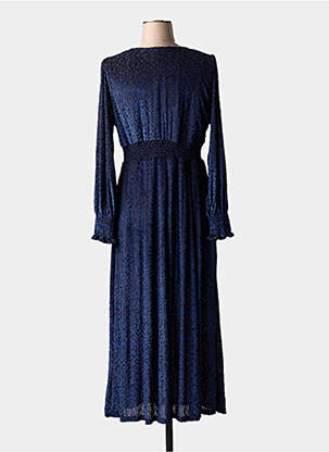 Robe longue manches longues manches longues bleu JUBYLEE femme