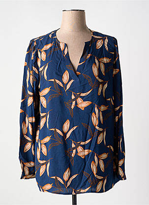Blouse imprimé fantaisie manches longues bleu ONLY CARMAKOMA femme