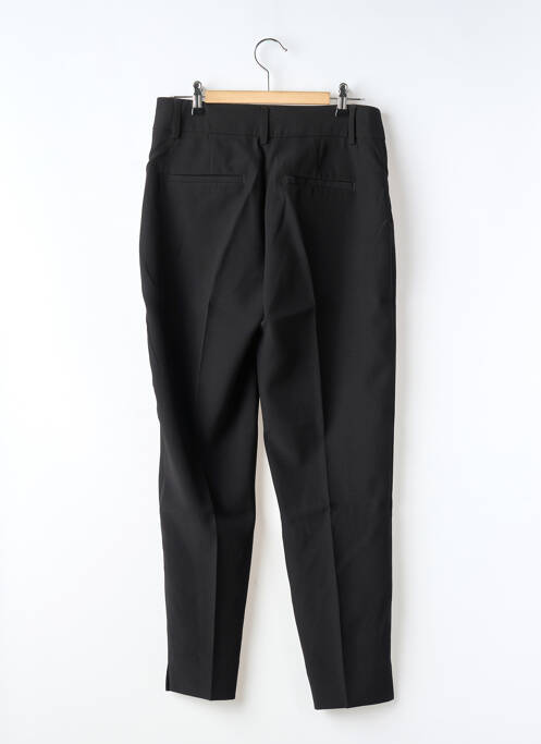 Pantalon droit fermeture zippée sous rabat avec crochet noir ONLY femme