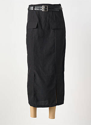 Jupe longue tissage crêpe noir SUFFLE femme
