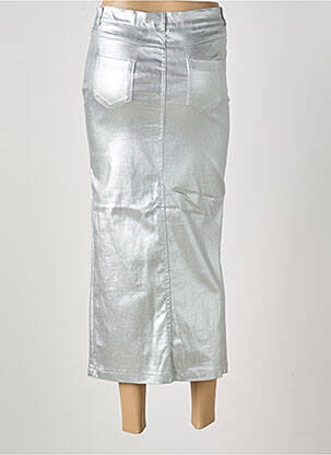 Jupe longue taille haute argent L'ATELIER DE MILA femme