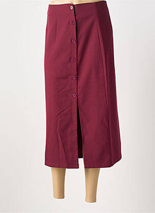 Jupe longue coupe droite rouge CERISE BLUE femme