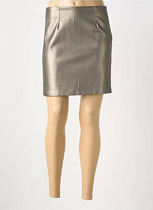 Jupe courte taille haute marron ORAIJE femme