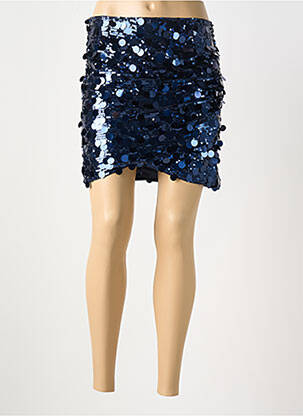 Jupe courte coupe droite bleu PEACE N'LOVE femme