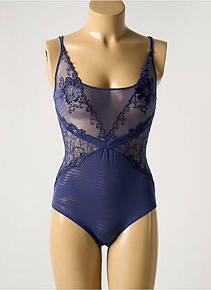 Body lingerie tissage tulle bleu COTTON CLUB femme