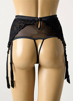 Guêpière/porte-jarretelle effet matière satinée noir RCRESCENTINI BY COTTON BLUB femme