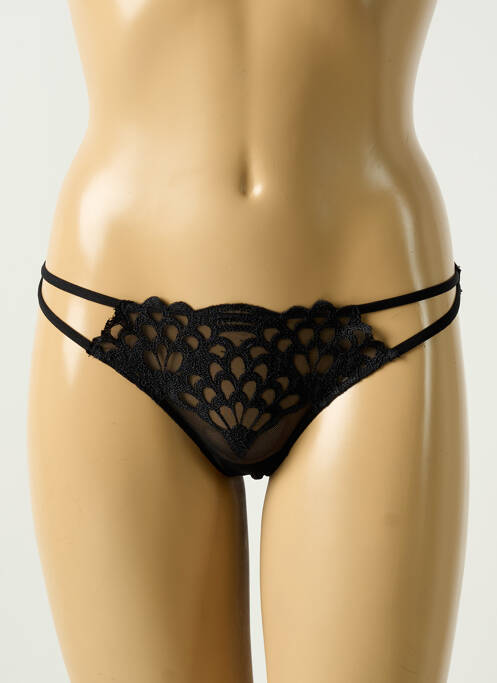 Tanga noir RCRESCENTINI BY COTTON BLUB pour femme