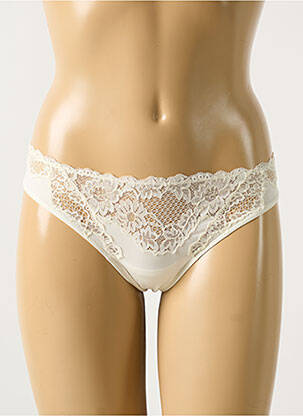 Tanga stretch blanc COTTON CLUB femme