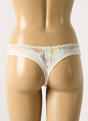 Tanga stretch blanc COTTON CLUB femme