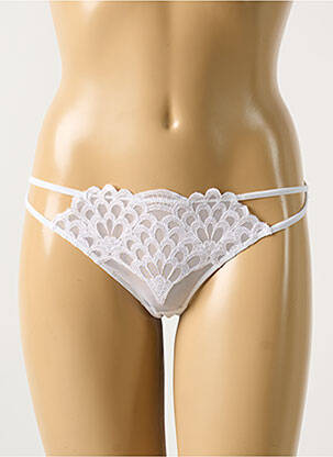 Tanga légère et transparente blanc RCRESCENTINI BY COTTON BLUB femme
