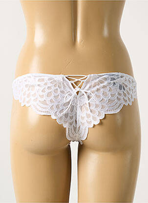 Tanga légère et transparente blanc RCRESCENTINI BY COTTON BLUB femme