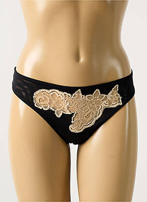 Tanga noir COTTON CLUB pour femme