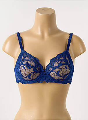 Soutien-gorge broderie haut soutien-gorge emboitant bleu LISE CHARMEL femme