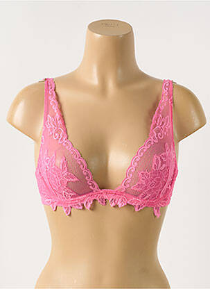 Soutien-gorge sans armature haut triangles rose COTTON CLUB femme