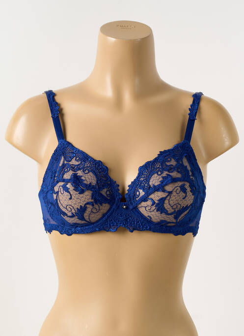 Soutien-gorge broderie haut soutien-gorge emboitant bleu LISE CHARMEL femme