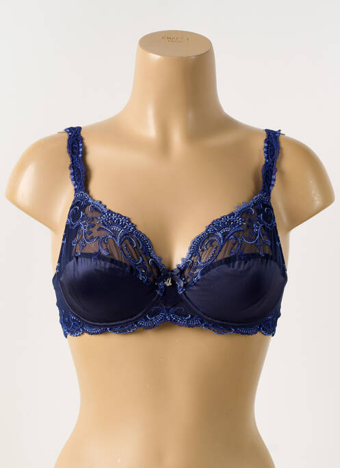 Soutien-gorge broderie haut soutien-gorge emboitant bleu LISE CHARMEL femme