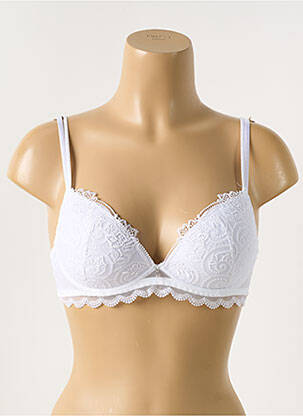 Soutien-gorge broderie haut soutien-gorge moulé blanc LISE CHARMEL femme