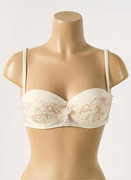 Soutien-gorge broderie haut bandeau beige COTTON CLUB femme