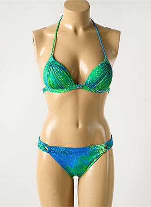 Maillot de bain 2 pièces stretch haut soutien-gorge moulé bleu MARYAN MEHLHORN femme