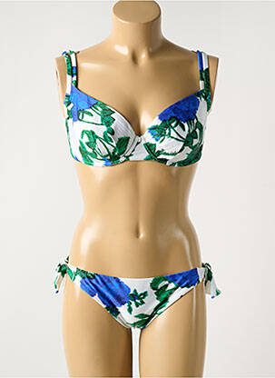 Maillot de bain 2 pièces stretch haut soutien-gorge emboitant bleu MARYAN MEHLHORN femme