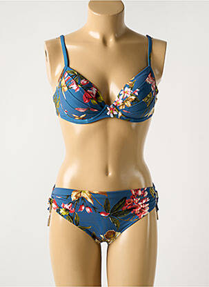 Maillot de bain 2 pièces stretch haut soutien-gorge moulé bleu MARYAN MEHLHORN femme