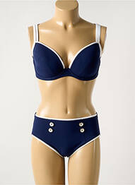 Maillot de bain 2 pièces stretch haut soutien-gorge moulé bleu MARYAN MEHLHORN femme