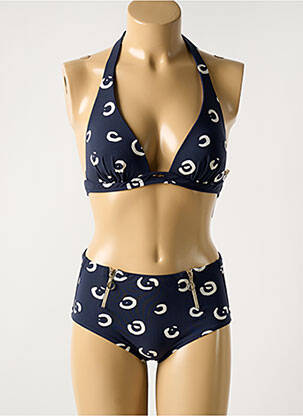 Maillot de bain 2 pièces stretch haut triangles bleu MARYAN MEHLHORN femme