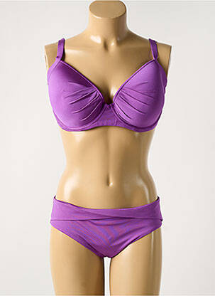 Maillot de bain 2 pièces stretch haut soutien-gorge moulé violet MARYAN MEHLHORN femme