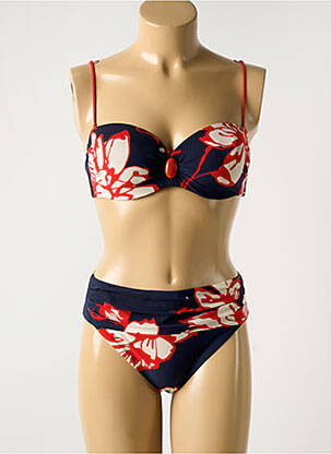 Maillot de bain 2 pièces stretch haut triangles bleu MARYAN MEHLHORN femme