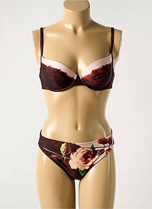 Maillot de bain 2 pièces stretch haut soutien-gorge balconnet marron MARYAN MEHLHORN femme