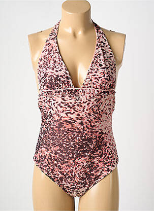 Maillot de bain 1 pièce stretch haut triangles rose BLUMARINE femme