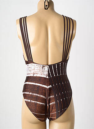 Maillot de bain 1 pièce imprimé fantaisie marron MARYAN MEHLHORN femme