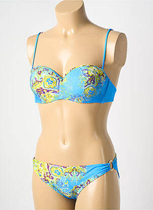 Maillot de bain 2 pièces stretch haut bandeau bleu MARYAN MEHLHORN femme